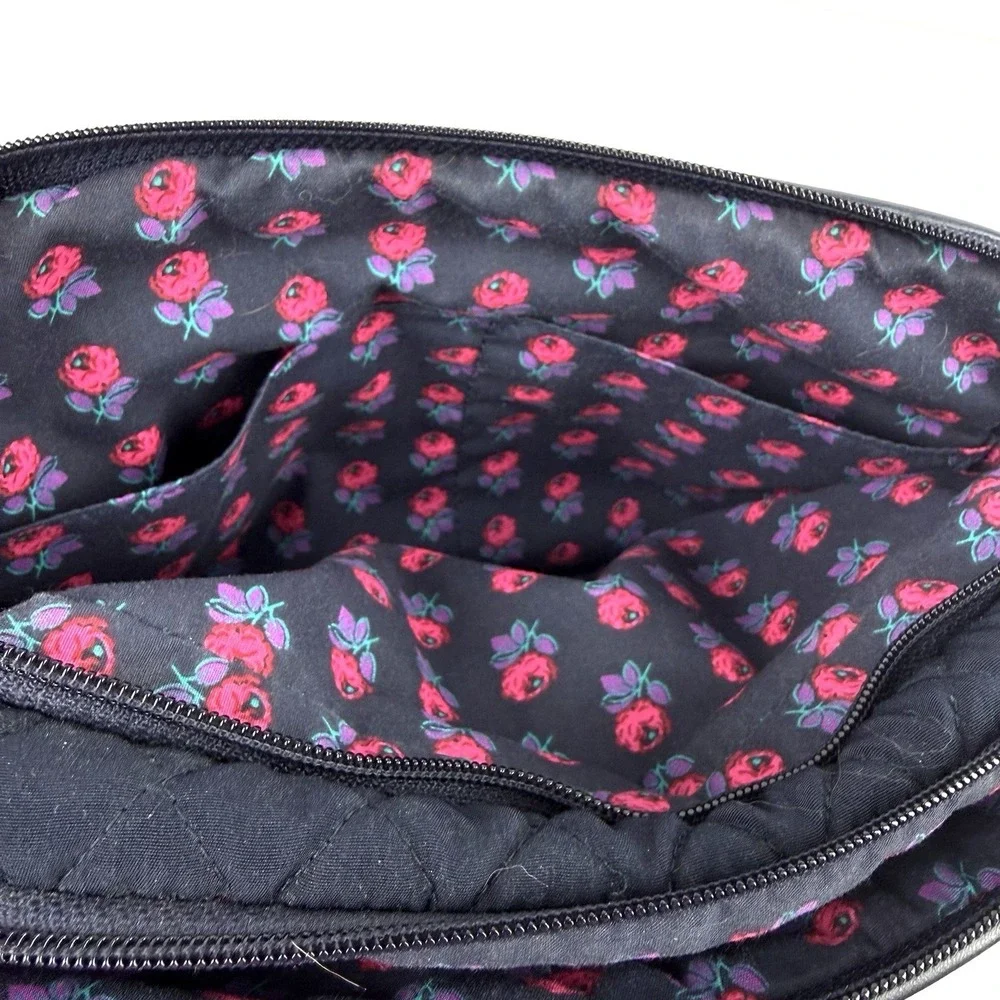 Vera Bradley Crossbody Bag Dark BLUE Microfiber Trimmed Triple Compartment‎